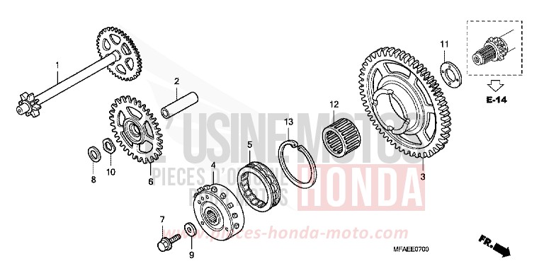 STARTING CLUTCH for CBF1000 ABS PEARL NIGHTSTAR BLACK (NHA84) from 2010